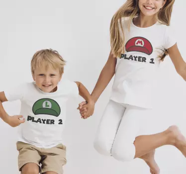 Koszulka gracz jeden i dwa Mario - TenStickers