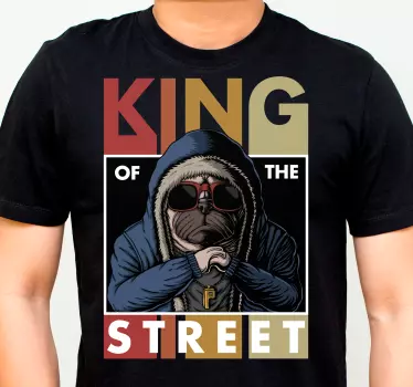Koszulka król mopsów streetwear - TenStickers