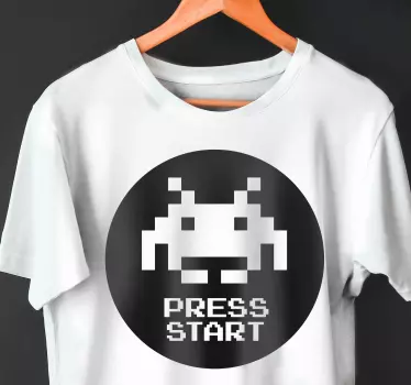 Koszulka piksel naciśnij start - TenStickers