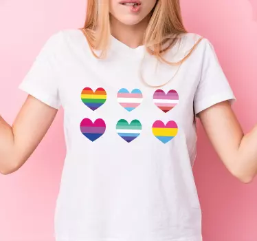 Koszulka w kolorowe wzory serc - TenStickers