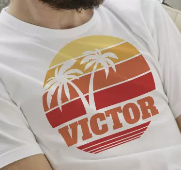 Koszulka zachód słońca na plaży victor - TenStickers