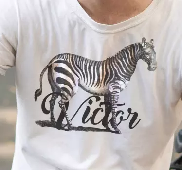 Koszulka zebra z imieniem - TenStickers