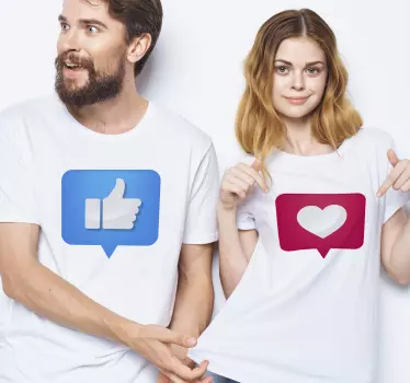 Koszulki dla par dopasowanie mediów społecznościowych - TenStickers