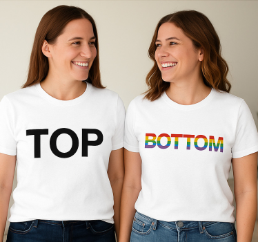 Koszulki dla par lgbt góra dół - TenStickers