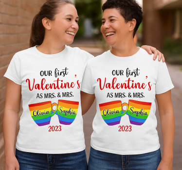 Koszulki dla par lgbt na pierwsze walentynki - TenStickers