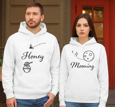 Koszulki dla par monokolorowy miesiąc miodowy - TenStickers