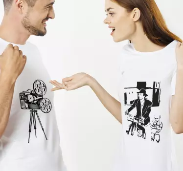 Koszulki dla par rozmowy miłośników filmu - TenStickers