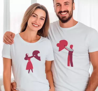 Koszulki dla par serce trzymane razem - TenStickers