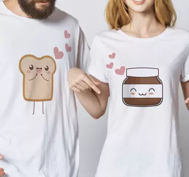Koszulki dla par z chlebem i nutellą - TenStickers