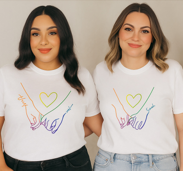 Koszulki dla par z sercem lgbt - TenStickers