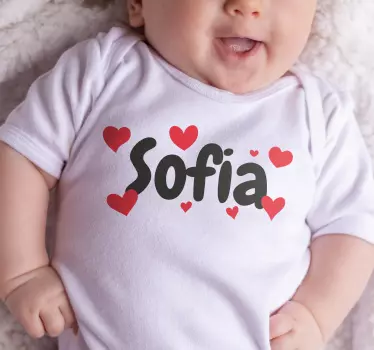 Personalizowana koszulka dla dziecka z sercami - TenStickers