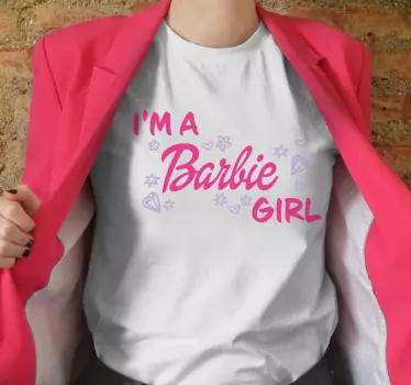 Personalizowana koszulka jestem dziewczyną barbie - TenStickers