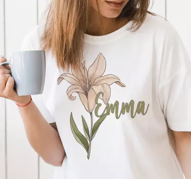 Personalizowana koszulka projekt kwiatowy - TenStickers