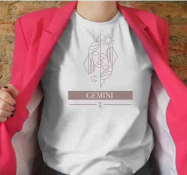 Personalizowana koszulka w stylu zodiaku bliźniąt - TenStickers