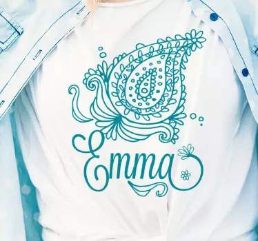 Personalizowana koszulka z eleganckim kwiatowym wzorem - TenStickers