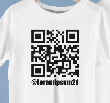Personalizowana koszulka z jednokolorowym kodem qr instagram - TenStickers