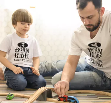 T-shirt Born to Ride dla taty i dziecka - TenStickers
