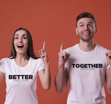 T-shirt dla par Lepiej razem - TenStickers