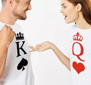 T-shirty z Królem i Królową z kart koszulki dla par - TenStickers