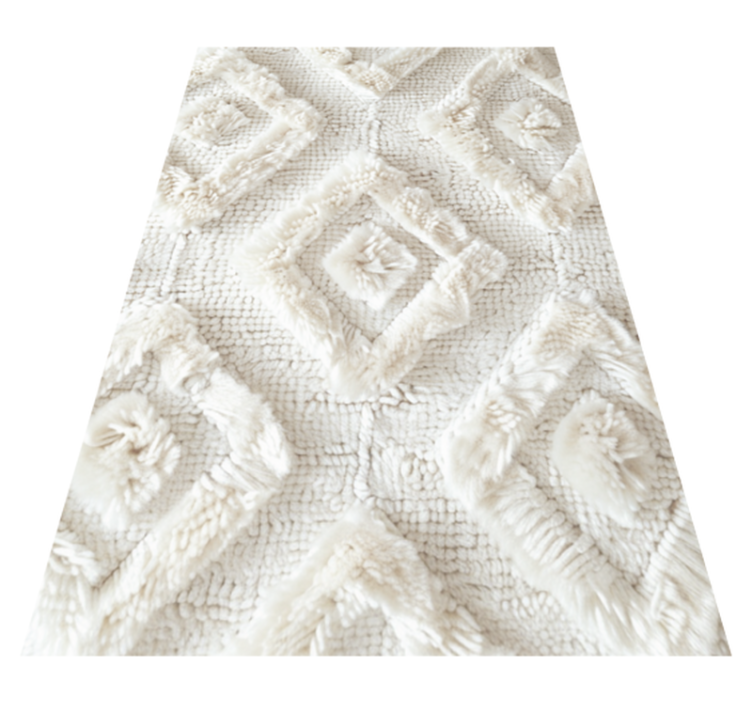 Biały dywan winylowy wzór diamentu - TenStickers