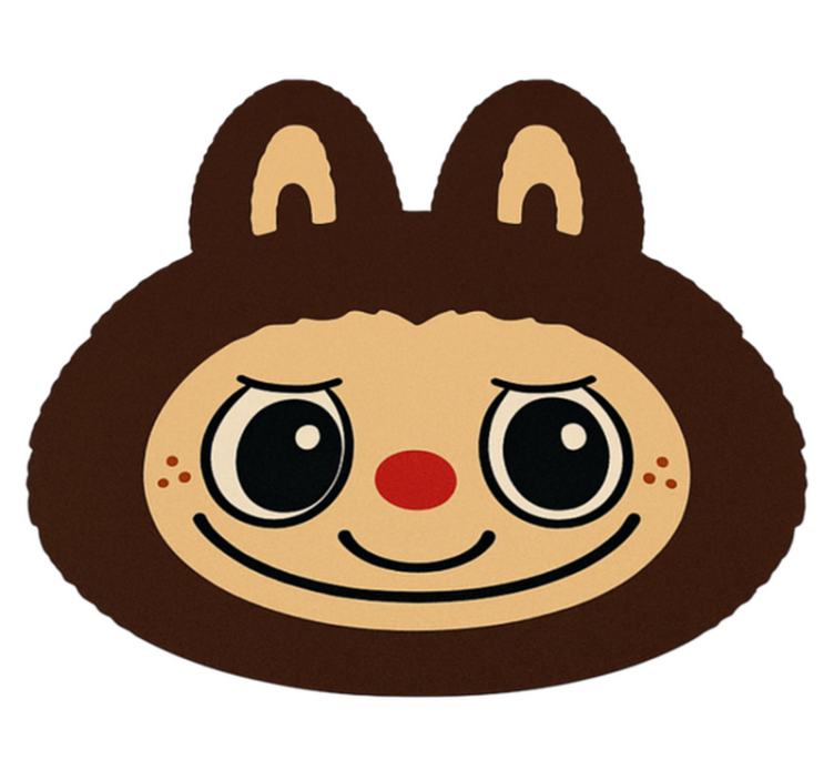 Dziecięcy dywan winylowy brązowy wzór labubu - TenStickers