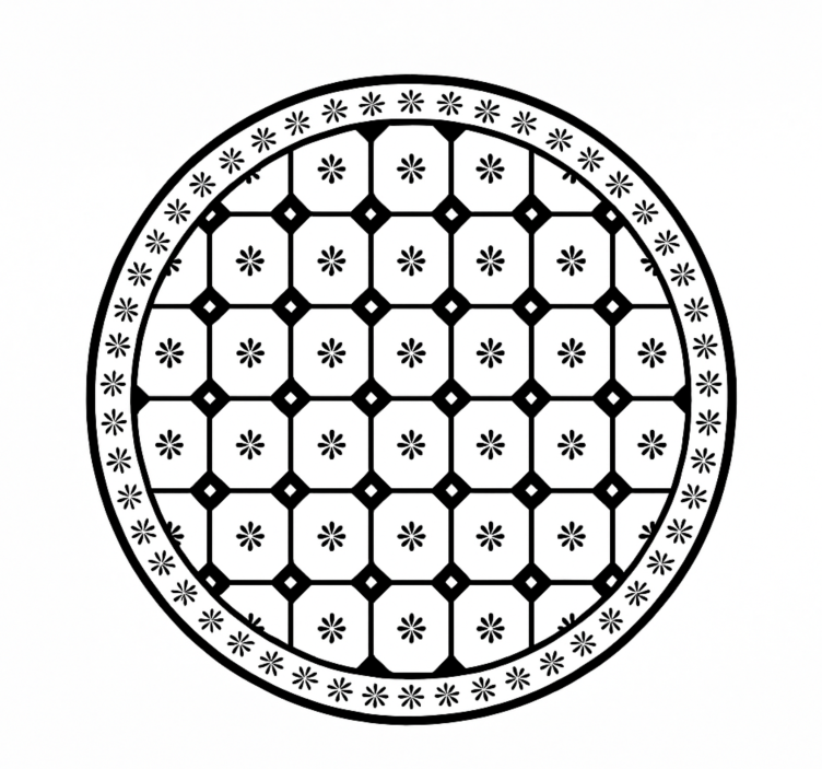 Dywan winylowy do jadalni czarno-biały wzór kafelków - TenStickers