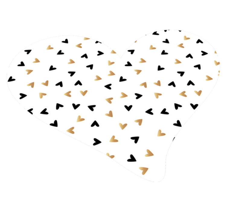 Dywan winylowy w złote i czarne serca - TenStickers