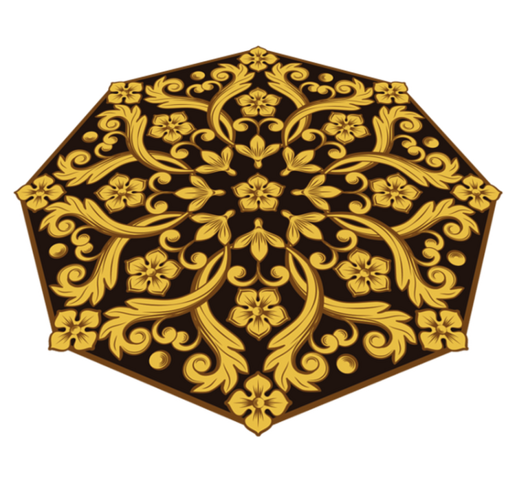 Kwiatowy filigranowy dywan winylowy vintage - TenStickers