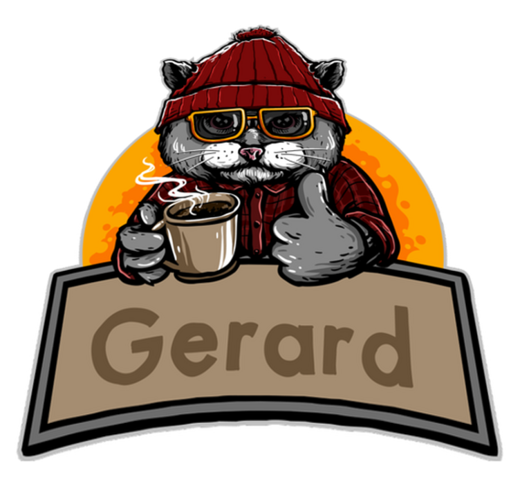 Dywan winylowy vintage personalizowany kot - TenStickers