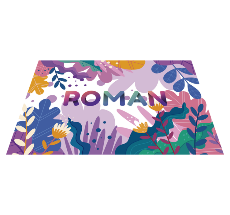 Dywan winylowy z imieniem spersonalizowany botaniczny - TenStickers