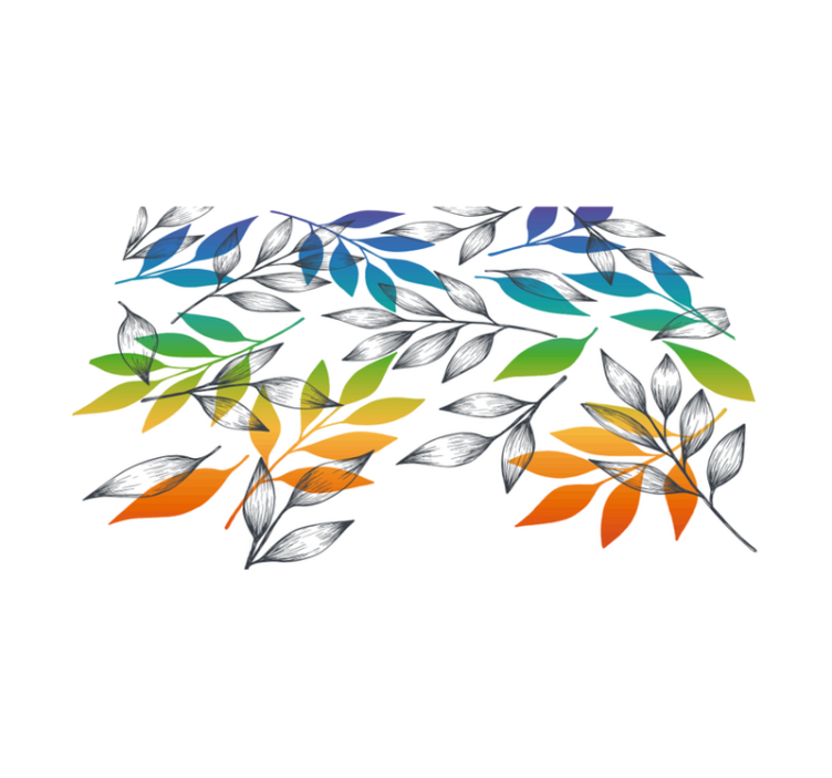 Nowoczesny dywan winylowy tęczowy liść - TenStickers