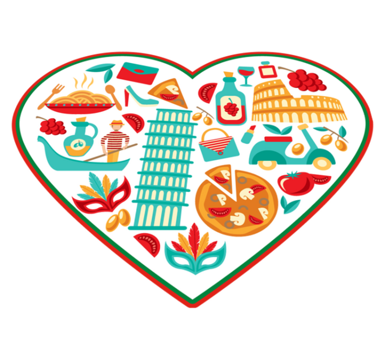 Dywan winylowy Najważniejsze włoskie symbole - TenStickers