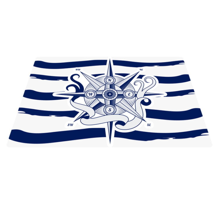 Dywan winylowy mapa świata kompas morski - TenStickers