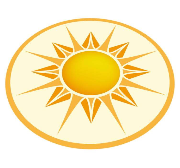 Dziecięcy dywan winylowy słoneczny okrąg emblematu - TenStickers