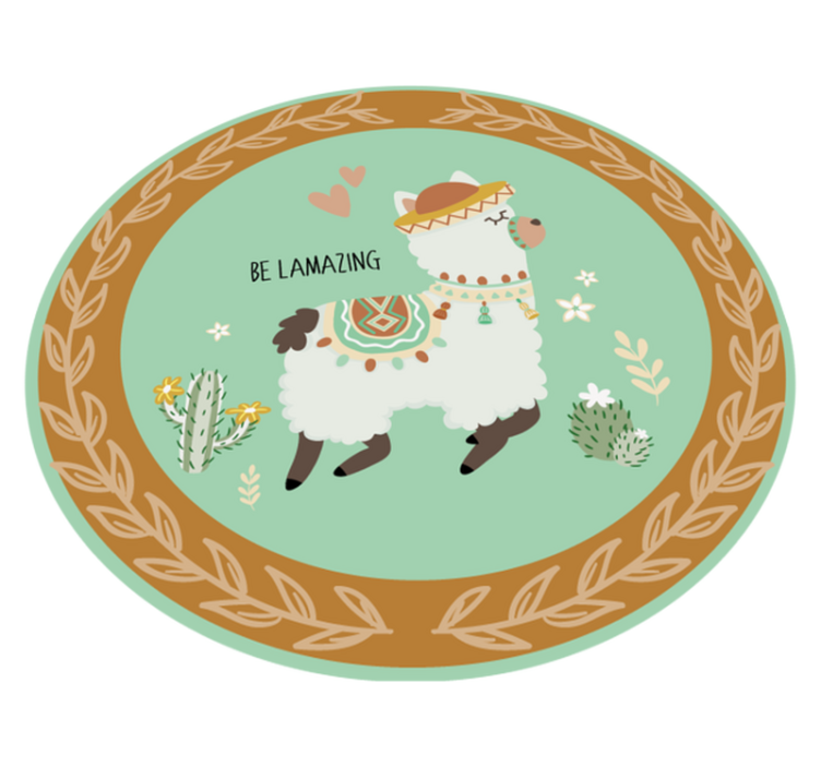 Dywan winylowy Wesoła lama - TenStickers