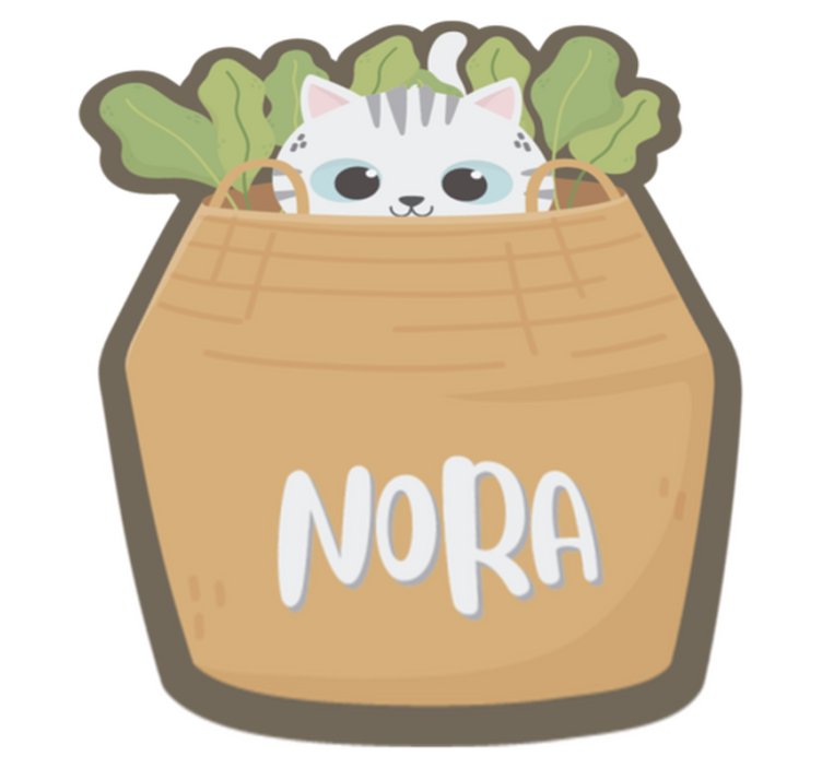 Dywan winylowy z imieniem spersonalizowany kot - TenStickers