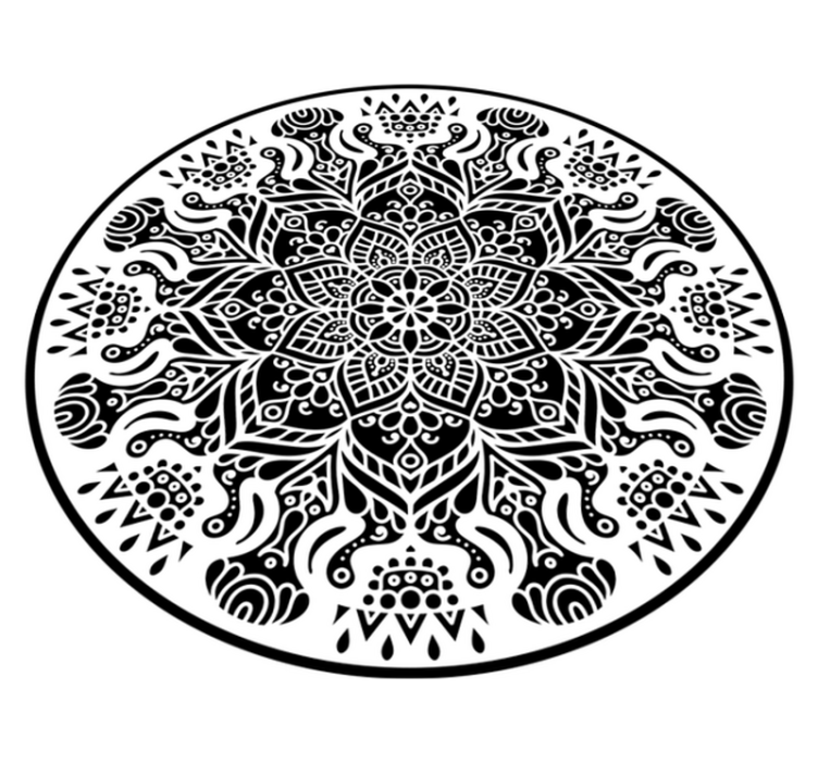 Czarno-biały dywan mandala - TenStickers