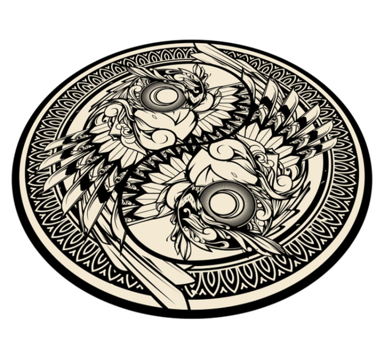 Dywan do sypialni Ying Yang sowa - TenStickers