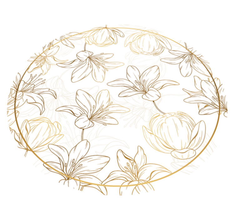 Dywan kwiatowy w złote kwiaty - TenStickers