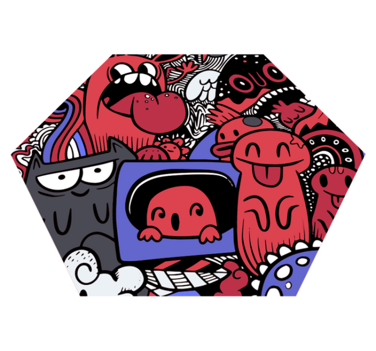 Dziecięcy dywan winylowy zabawna grafika potworów - TenStickers