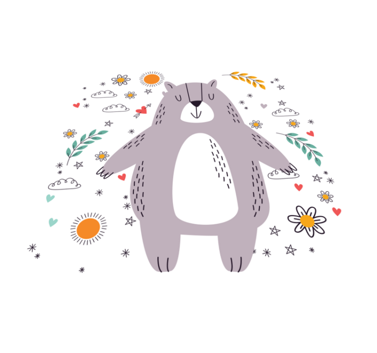 Dywan winylowy dla dziecka kapryśna ilustracja niedźwiedzia - TenStickers