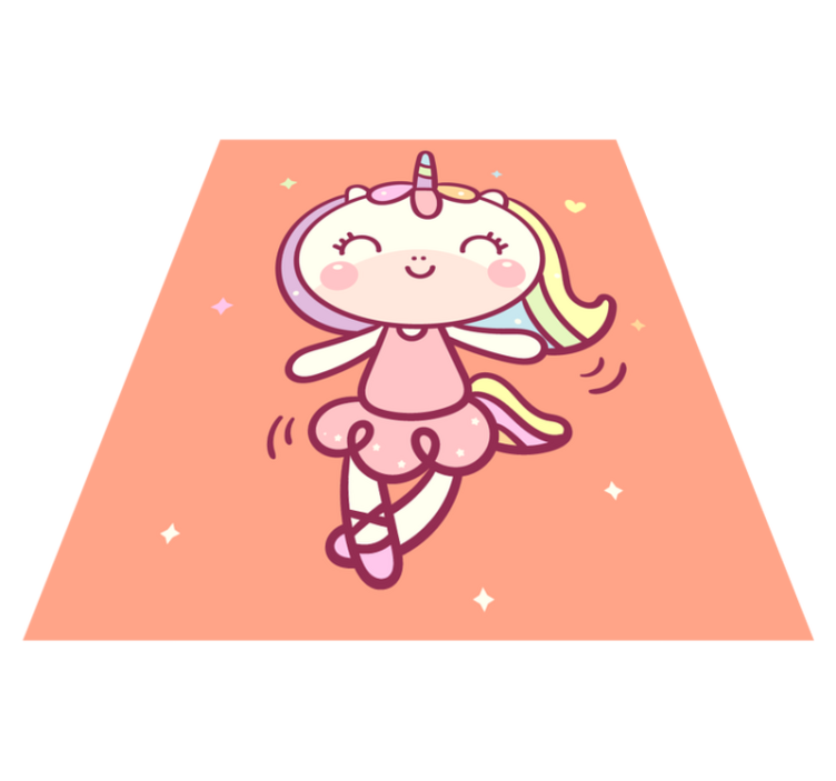 Dywan winylowy z dziewczynką-jednorożcem - TenStickers