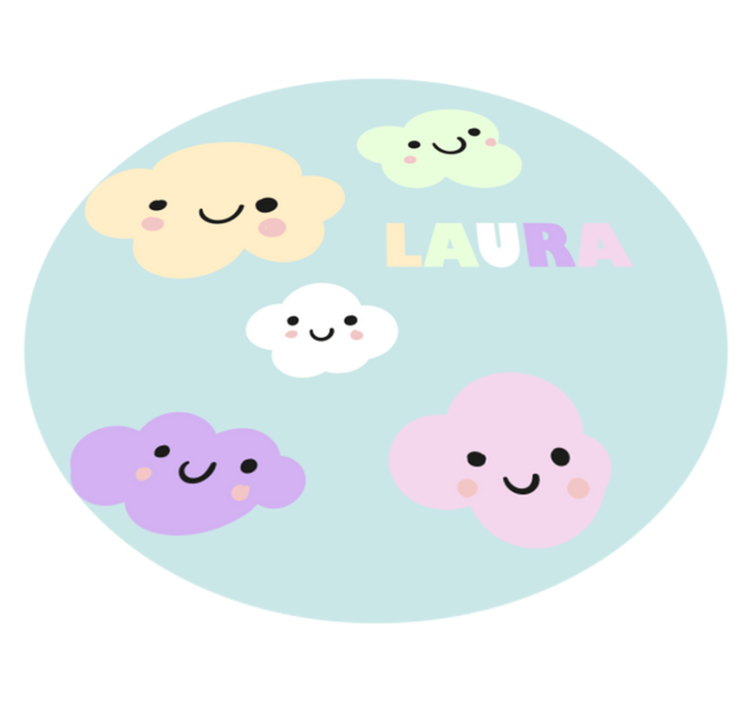 Dywan winylowy Chmury z imieniem - TenStickers