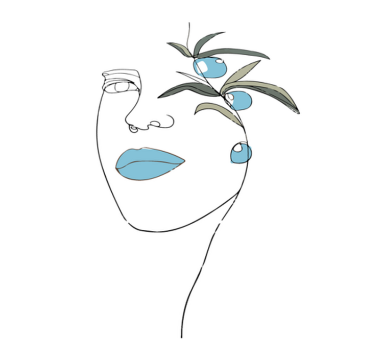 Dywan winylowy do sypialni minimalistyczny szkic twarzy - TenStickers