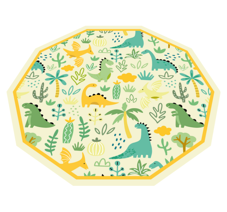 Ręcznie utopiony dywan z motywem dinozaurów - TenStickers