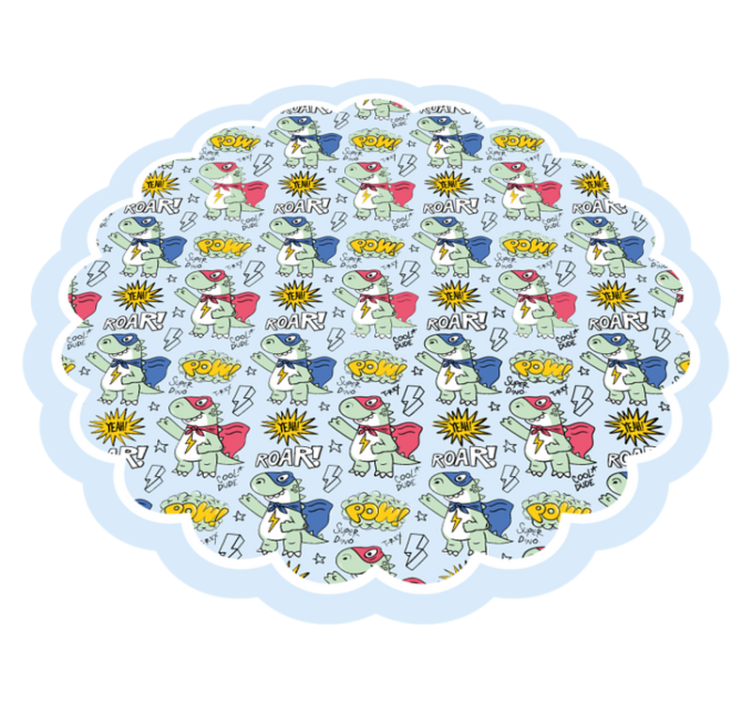 Dywan winylowy dla dziecka dinozaury superbohaterowie - TenStickers