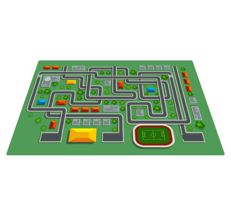 Dywan winylowy ulice projekt jezdni miejskiej - TenStickers