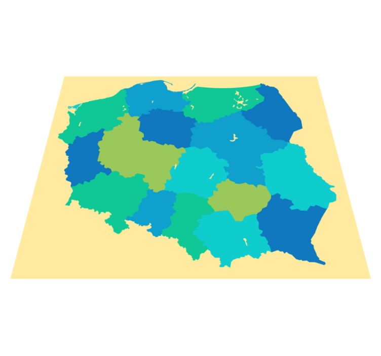 Dywan winylowy Mapa Polski z województwami - TenStickers