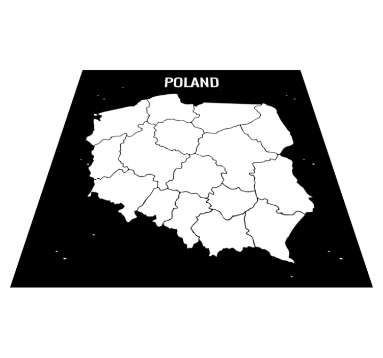 Dywan winylowy Biała mapa Polski - TenStickers