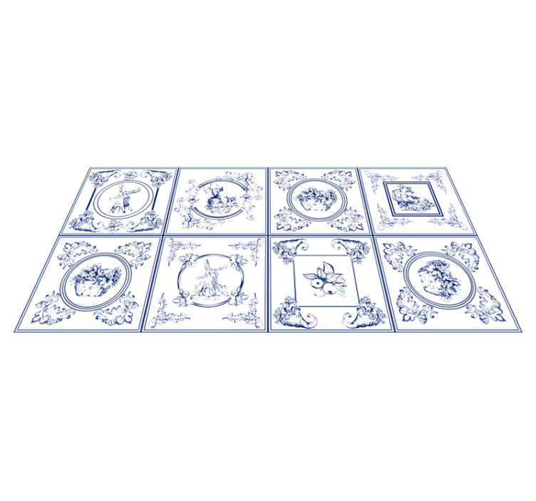 Dywan winylowy Niebieskie płytki - TenStickers